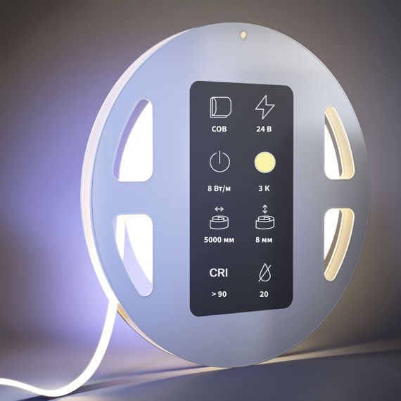 Светодиодная лента Maytoni 8W/m 320LED/m COB теплый белый 5M 201071