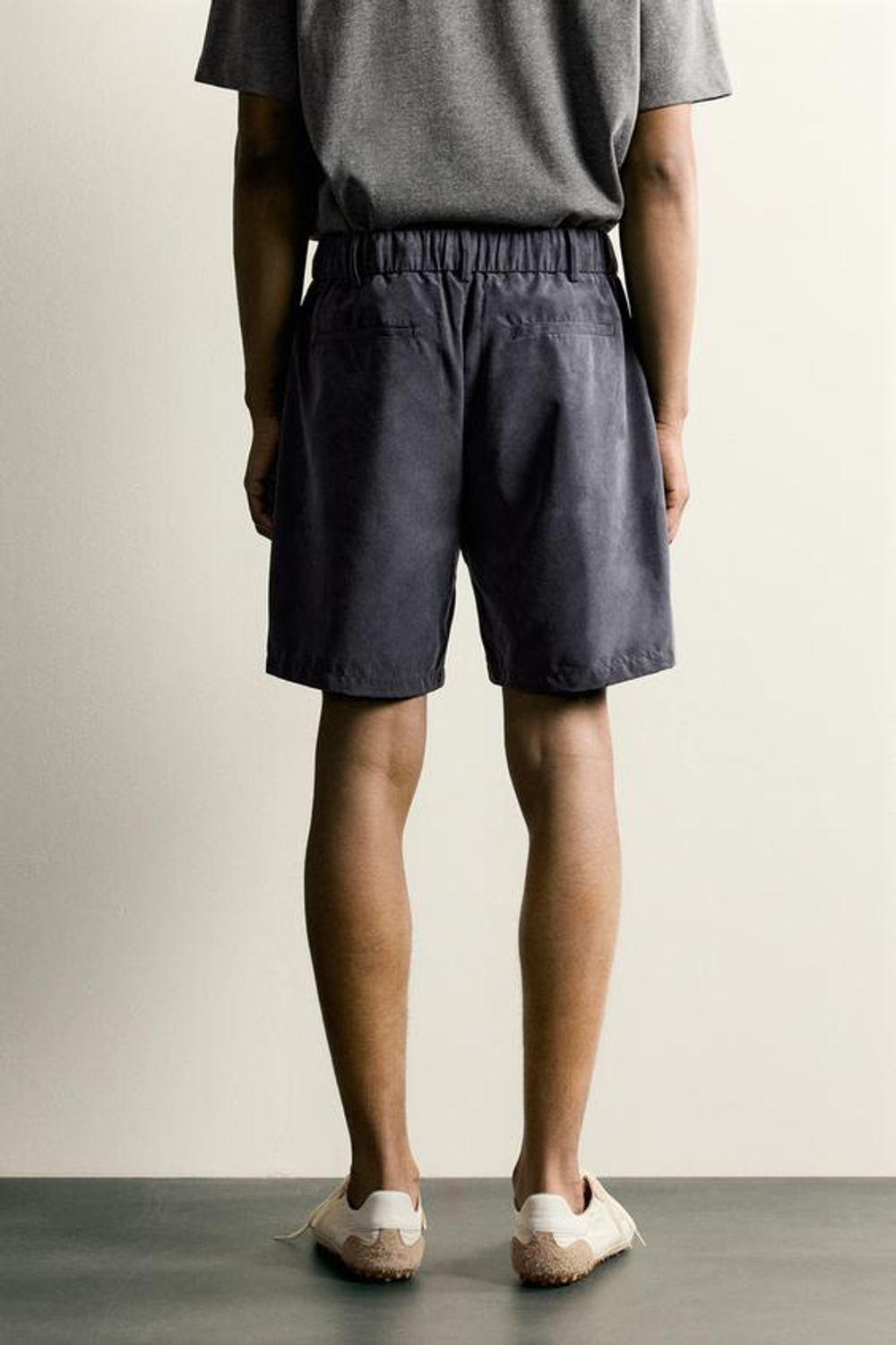 ZARA СТРУЯЩИЕСЯ ШОРТЫ RELAXED FIT, МОРСКОЙ СИНИЙ