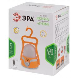 Фонарь кемпинговый светодиодный ЭРА KA-801 Гном аккумуляторный 4 Вт, 1700мАч 5V, USB, подвес + диммер