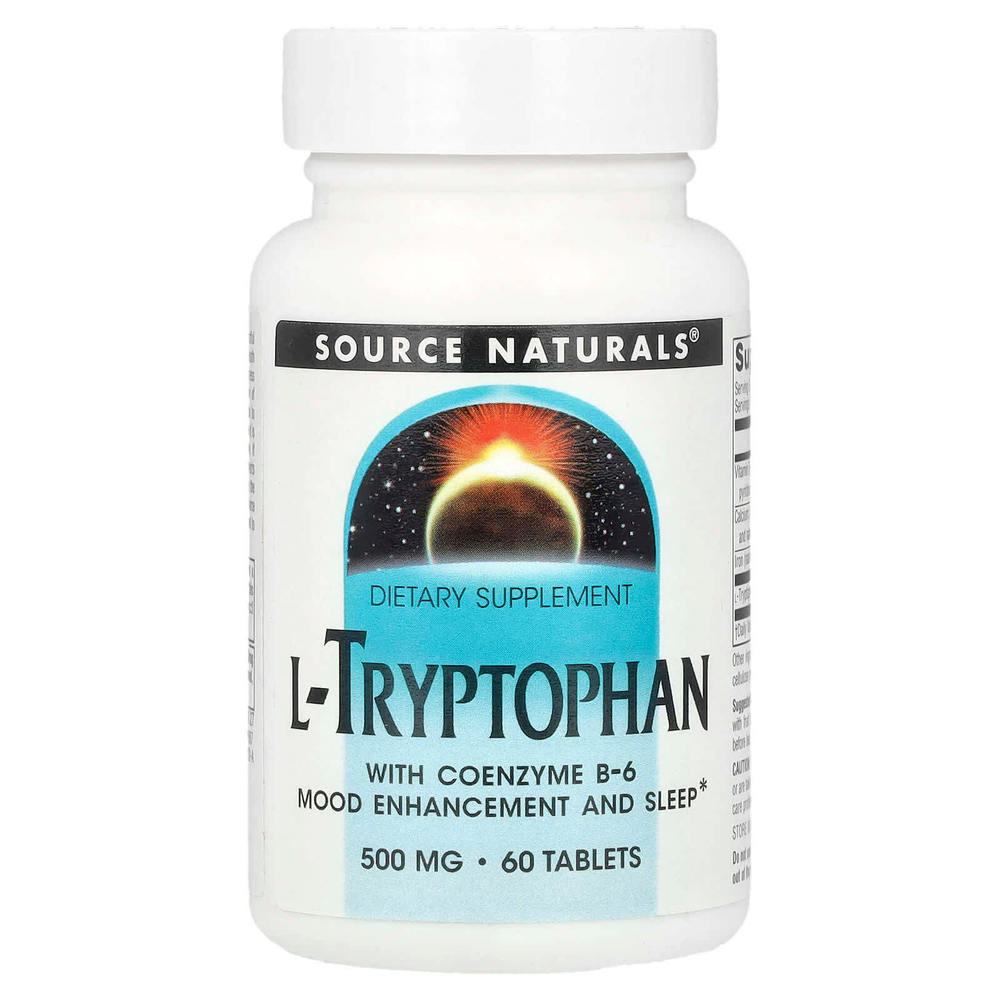 Source Naturals, L-триптофан с коэнзимом B6, 60 таблеток