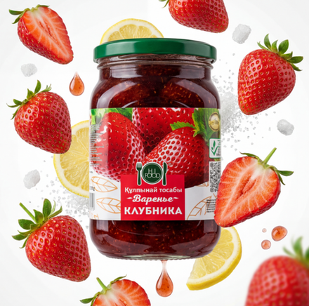 Десертное варенье Клубника 900 гр, Казахстан