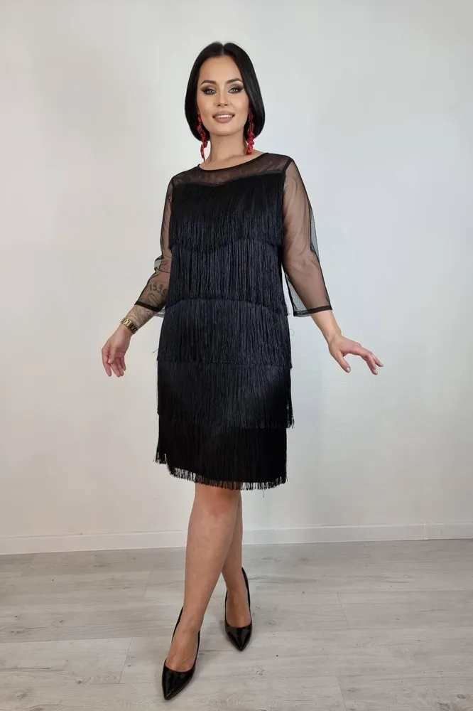 Платье с бахромой 03456 Фабрика Моды