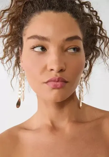 STRADIVARIUS Каскадные длинные серьги, золотой