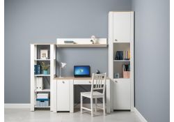 Стеллаж Джастин 13.354 белый PE шагрень / дуб белый exclusive OW D4430