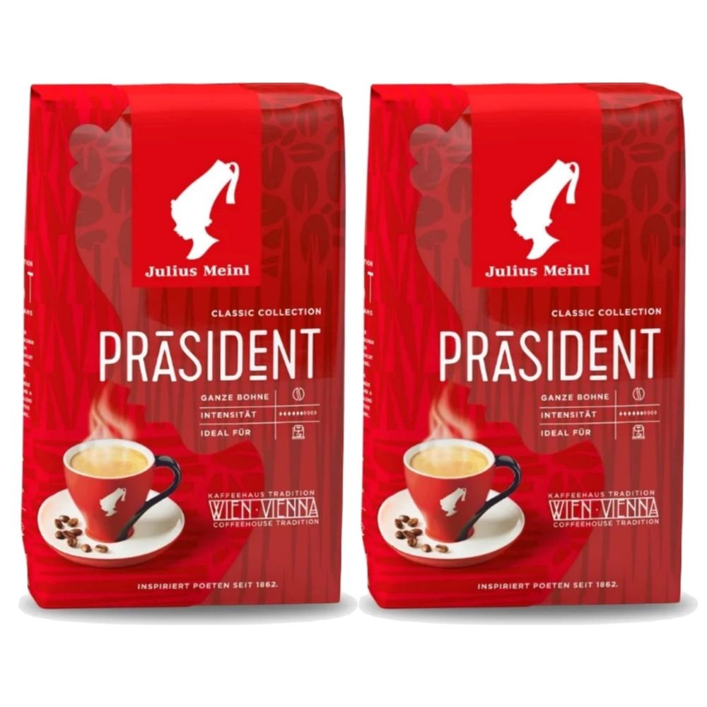 Кофе в зернах Julius Meinl Prasident 1 кг x 2 шт