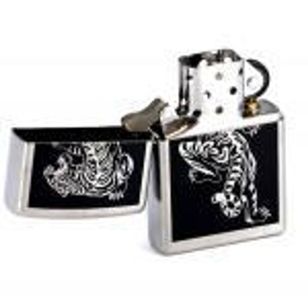 Зажигалка ZIPPO Classic Brushed  Chrome™ с изображением тигра ZP- 207Tigre