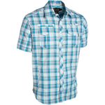 Рубашка синяя в крупную клетку фото