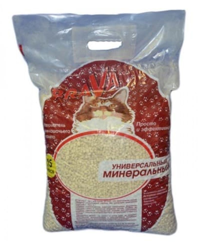 Наполнитель BRAVA для кошачьего туалета 15л, средняя фракция