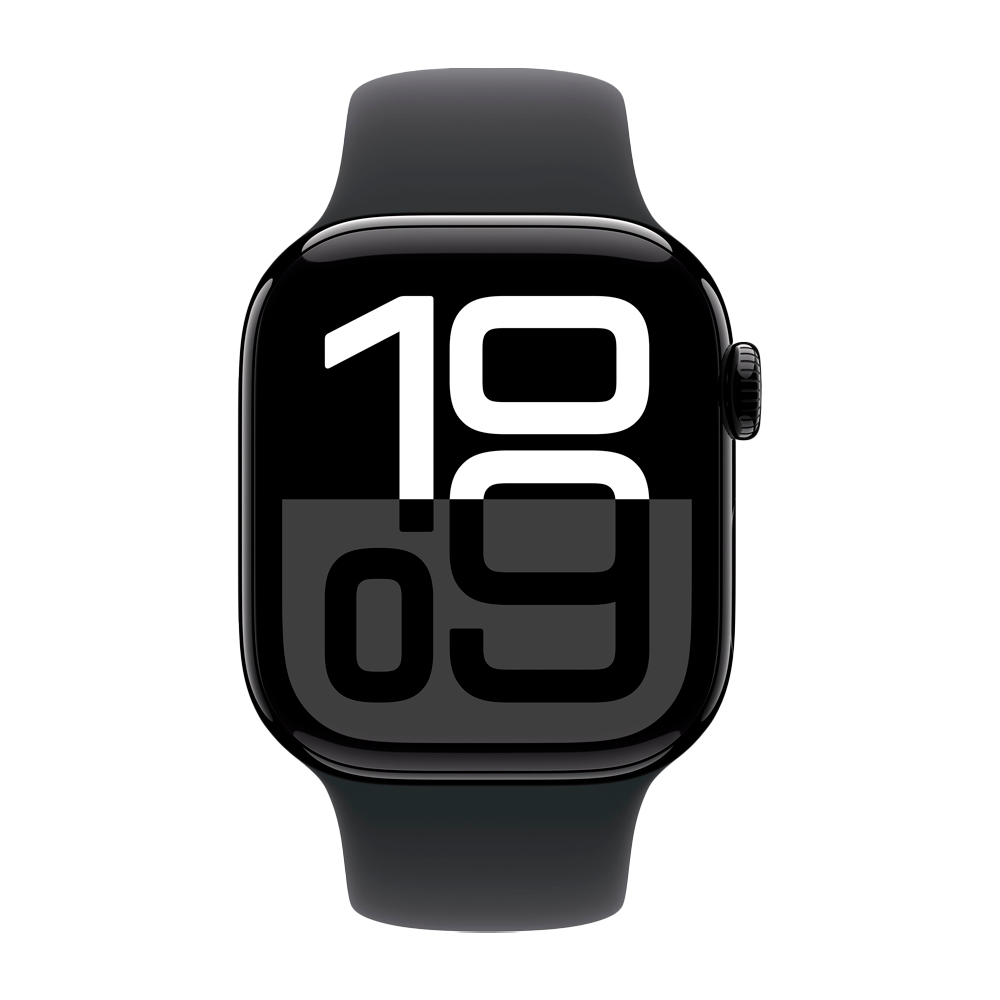 Умные часы Apple Watch Series 10 GPS, 42mm, Jet Black Aluminium Case with Sport Band M/L, Black (Черный)