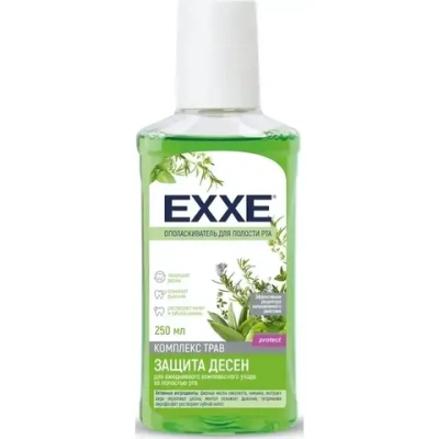 Ополаскиватель полости рта 250мл EXXE Защита десен зеленый