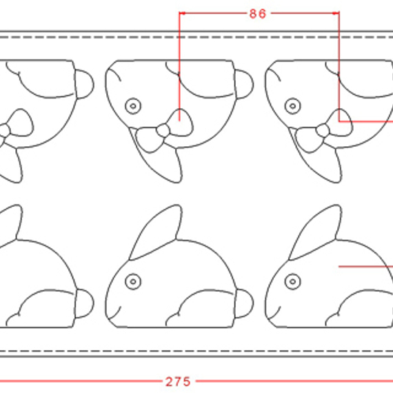 341 | Форма для шоколадных изделий &quot;Кролик&quot; (275*175 мм)