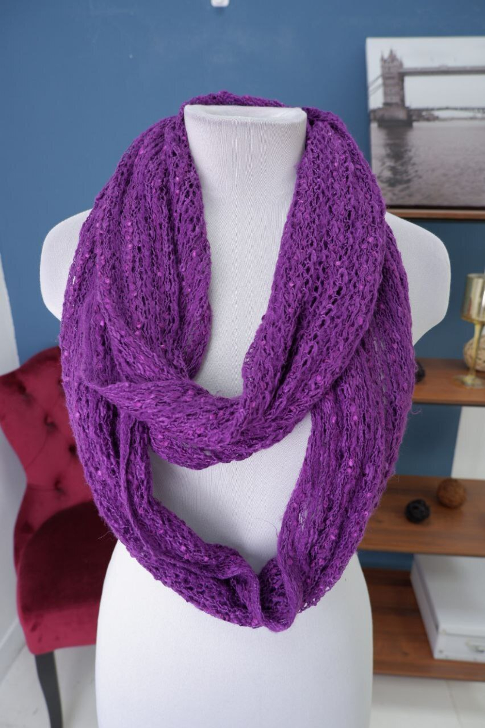 Шарф-снуд сиреневый