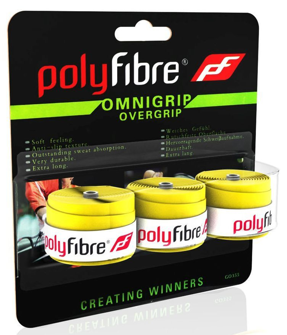 Намотки теннисные Polyfibre Omnigrip Overgrip 3P - yellow