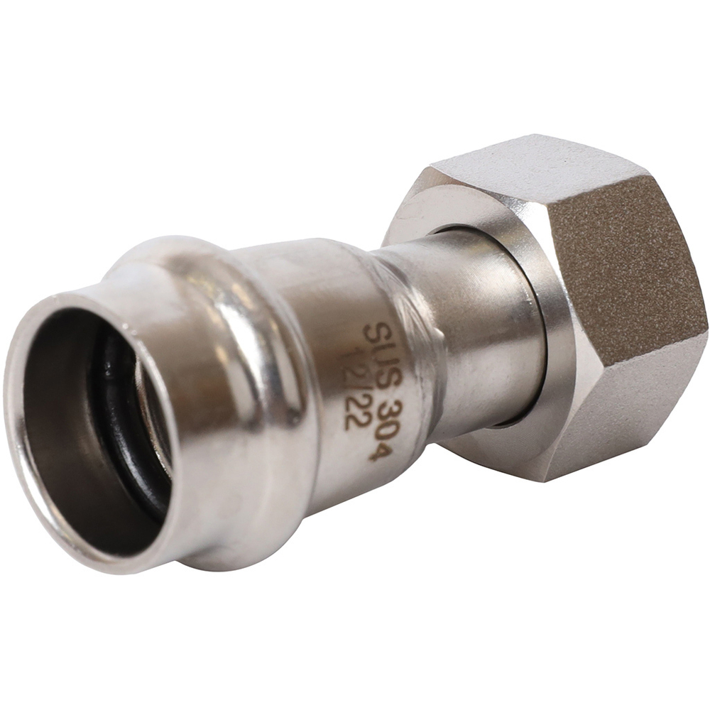 ROMMER Переходник с накидкой гайкой 18x1/2" из нержавеющей стали прессовой