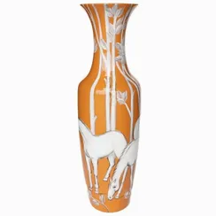 Большая ваза Cavallo высота 82 см, белый, оранжевый