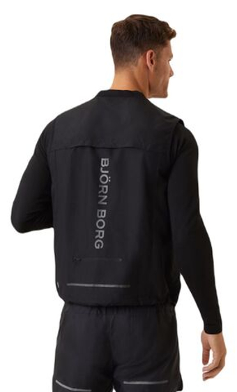 Мужская теннисная жилетка Björn Borg Running Vest Ripstop - черный