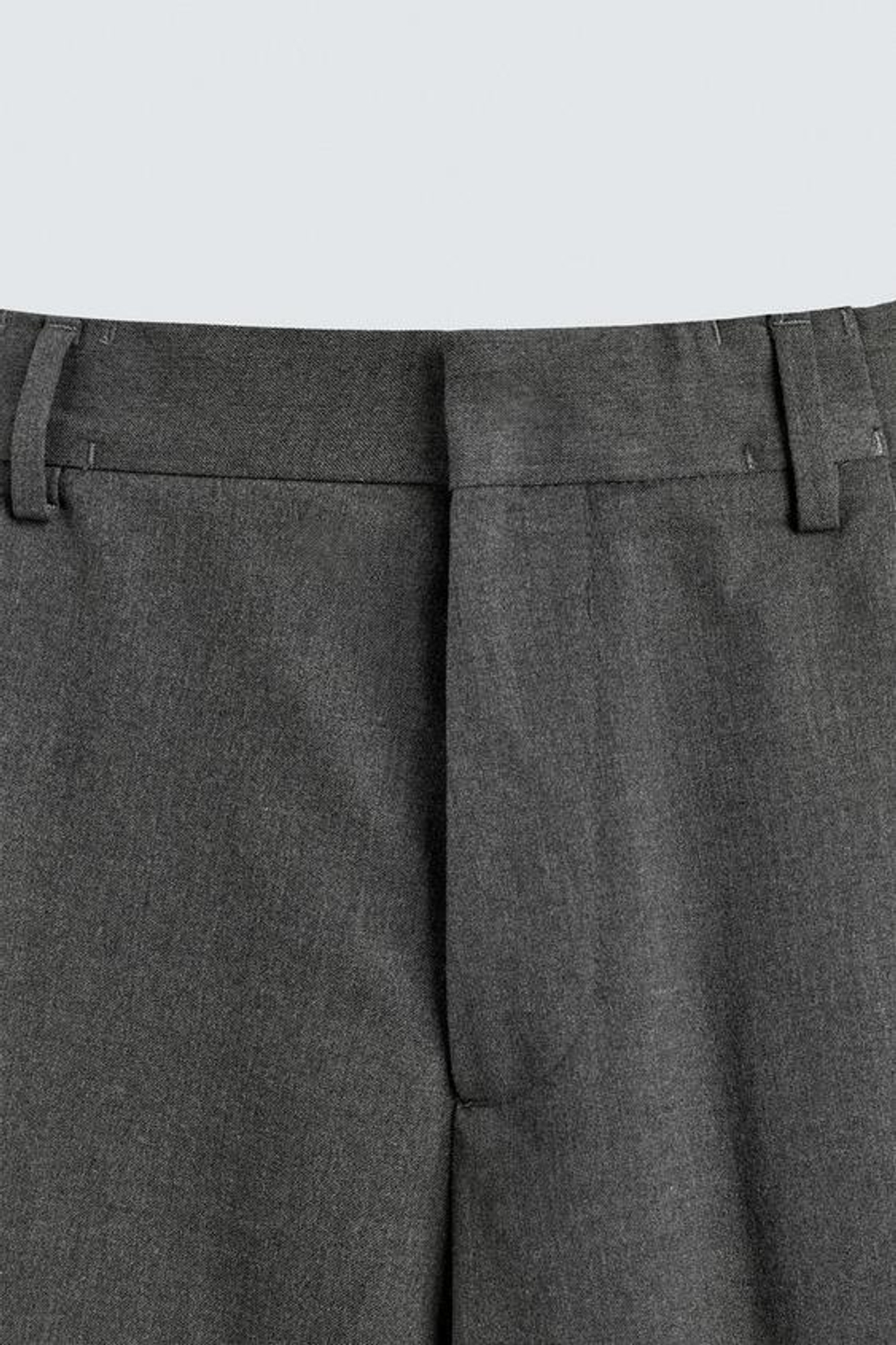 ZARA БРЮКИ WIDE FIT СО СКЛАДКАМИ, СЕРЫЙ