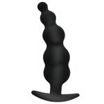 Силиконовая изогнутая анальная пробка елочка для ношения ONJOY Silicone Collection (Цвет: черный)