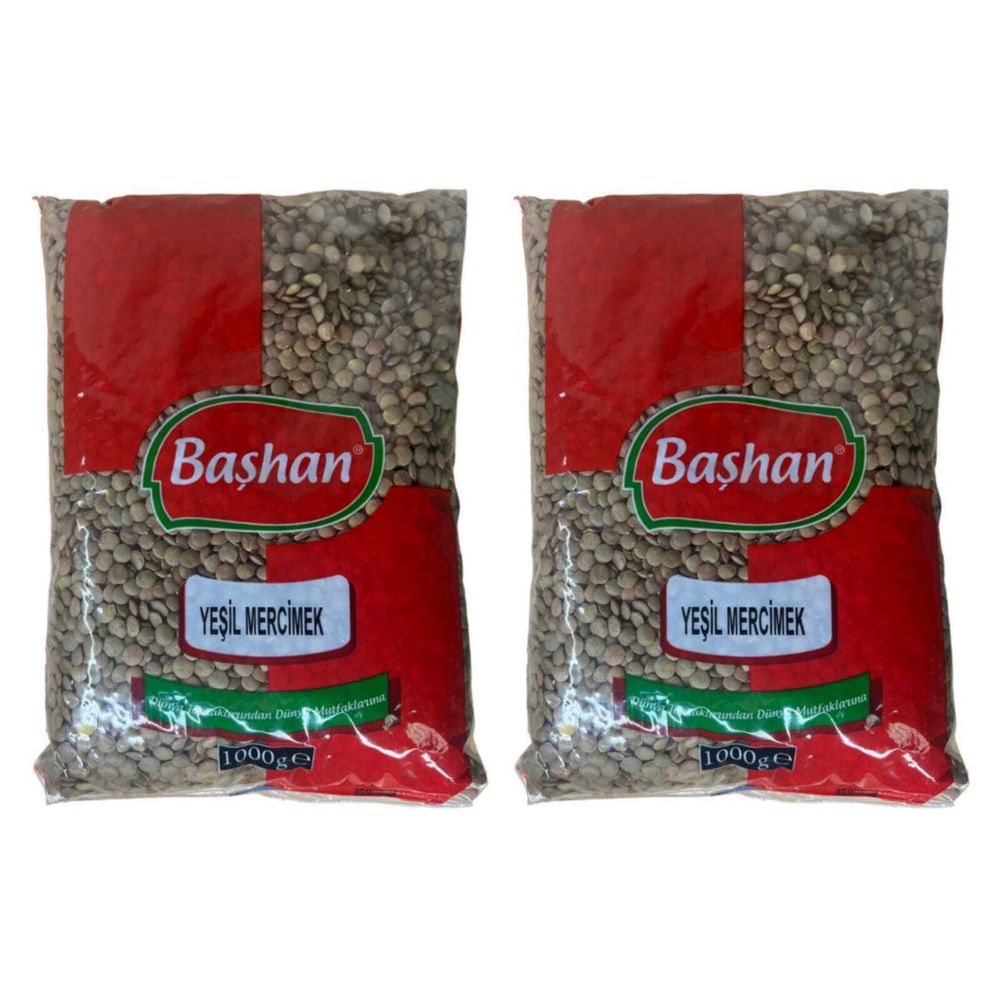 Чечевица зеленая Bashan 1 кг, 2 шт