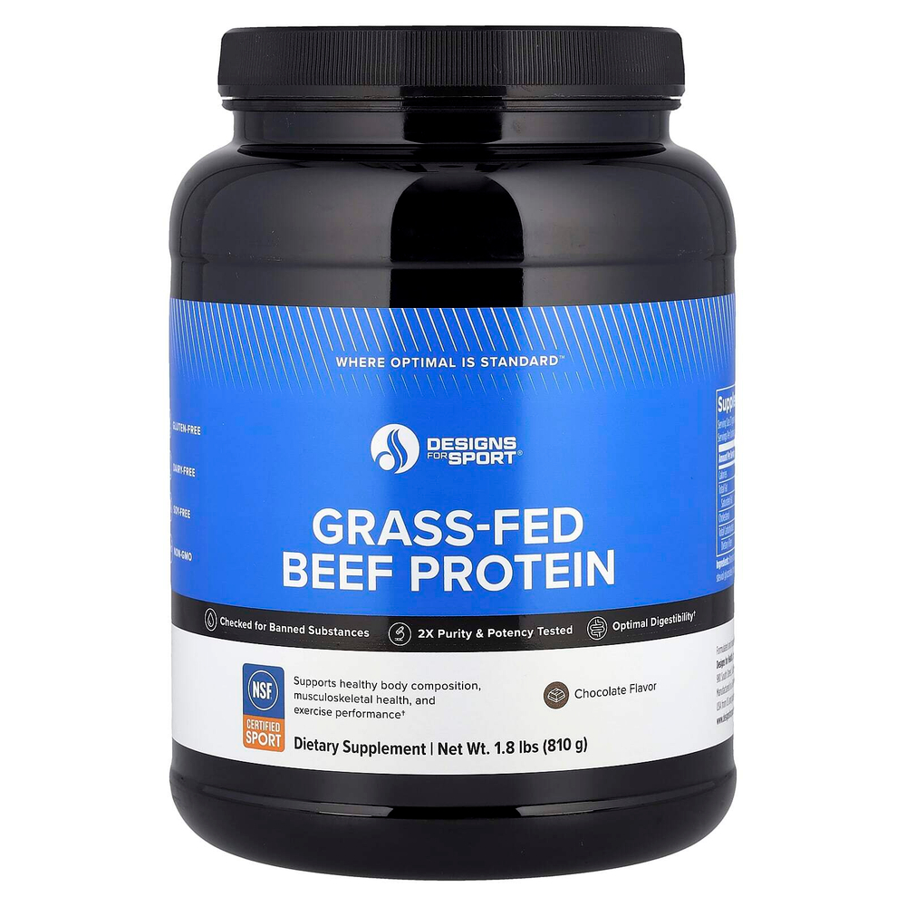 Designs For Health, Designs For Sport®, говяжий протеин травяного откорма, шоколад, 810 г (1,8 фунта)