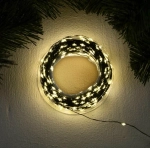 Электрогирлянда внешняя Нить 20м 200LED, теплый белый, 8 режимов, с коннектором, темно-зеленый кабел