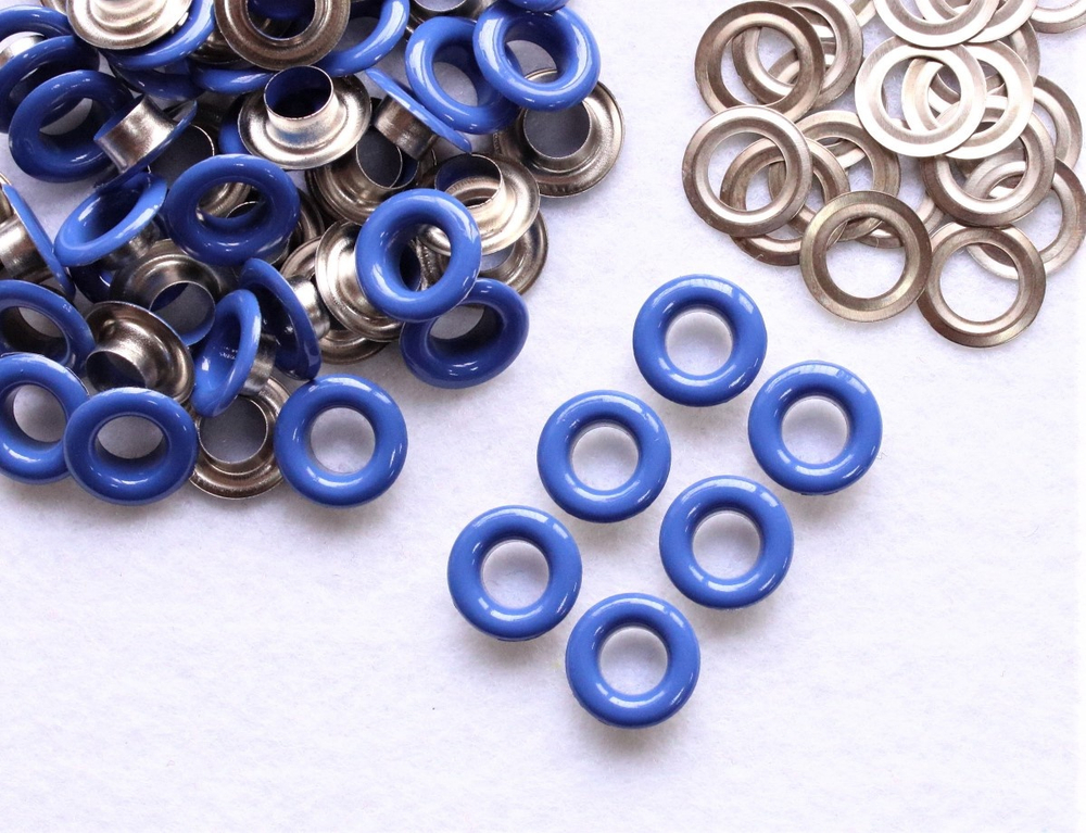 Синий, Люверс №5, Эмаль/сталь - упаковка 10 шт