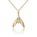 Подвеска «Мотылёк» из лимонного золота с фианитом