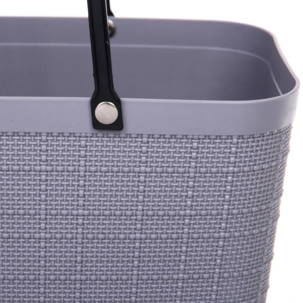 Корзинка хозяйственная «ФОЛЬК», цвет пудровый серый, 32.5*18*37см (лейбл)