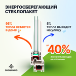 Пластиковое окно пвх, двухстворчатое, поворотно-откидное, однокамерный стеклопакет, GreenTech 58, белое.