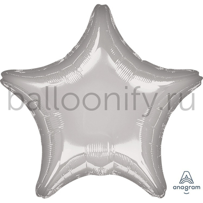 Фольгированная фигура, звезда, 19"/48СМ Металлик Silver