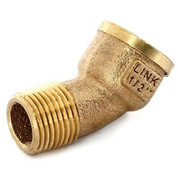 Угол 45° Effebi 1/2" ВР/НР с внутренней/наружной резьбой бронзовый (B3121A0404)