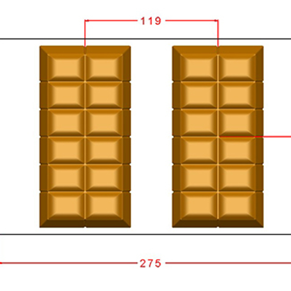 1031 | Форма для шоколадных изделий "Шоколадный кекс" (275*175 мм)