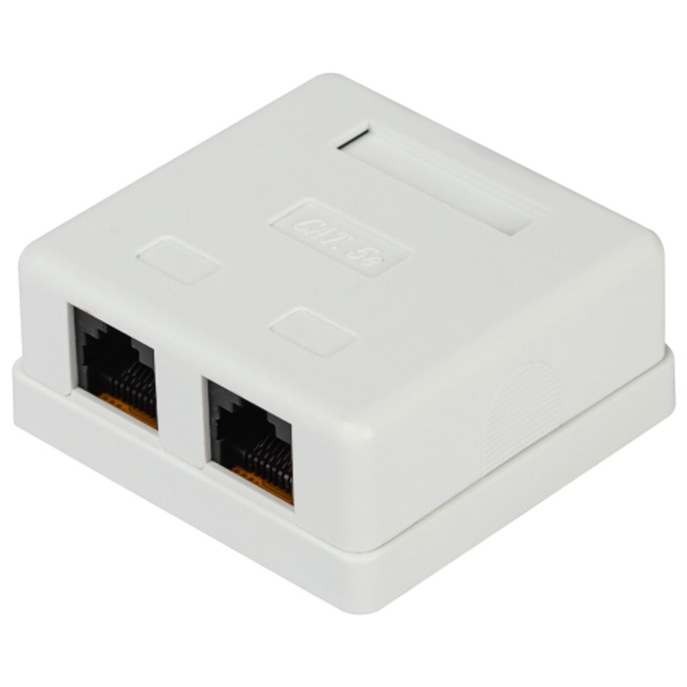 Розетка компьютерная RJ-45 ЭРА RJ02UN категория 5е неэкранированная 2-порта упаковка 30 шт | Разъёмы, переходники, ТВ делители