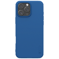 Усиленный чехол синего цвета от Nillkin для iPhone 16 Pro Max, серия Super Frosted Shield Pro
