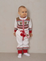 Вязаный комбинезон для новорожденных и малышей на молнии