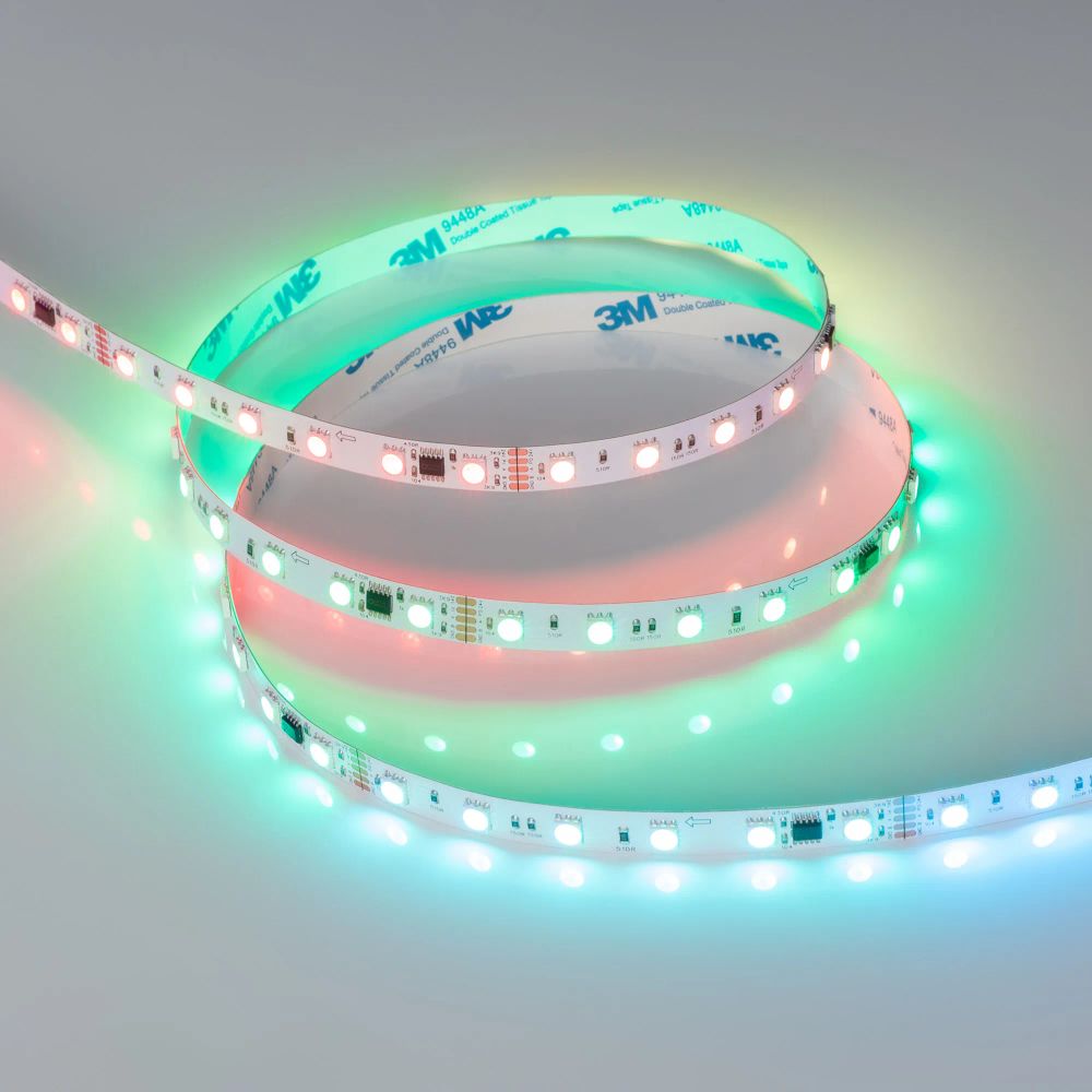 Светодиодная лента DMX-B60-10mm 24V RGB-PX6 (14 W/m, IP20, 5m) (Arlight, -) 039183(1)