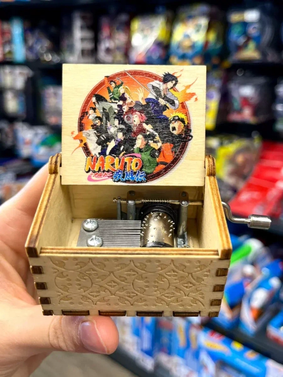 Музыкальная шкатулка детская Наруто Саске Naruto деревянная