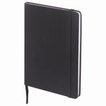 Блокнот А5 (148х218 мм), BRAUBERG "Select", 96 л., балакрон, резинка, клетка, черный, 125211