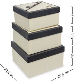 WF-81-B Набор коробок из 3шт «Квадрат» цв.кремовый