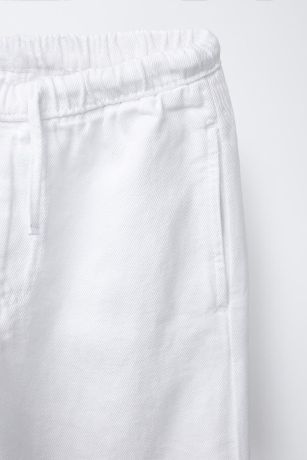 ZARA ДЖИНСЫ С ШИРОКИМИ ШТАНИНАМИ И ШНУРКАМИ, БЕЛЫЙ