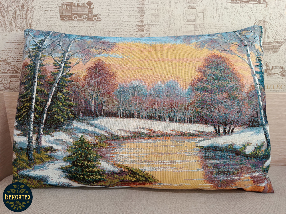 Декоративная гобеленовая наволочка для интерьерной подушки Весна 68х47