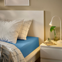 IKEA DVALA  (ИКЕА ДВАЛА)  -  Простыня на резинке, голубая, 90x200 см