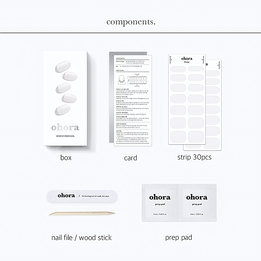 ohora Gel Nail Sticker N Clean White - Наклейки на ногти оттенок NB-048, 1 szt.