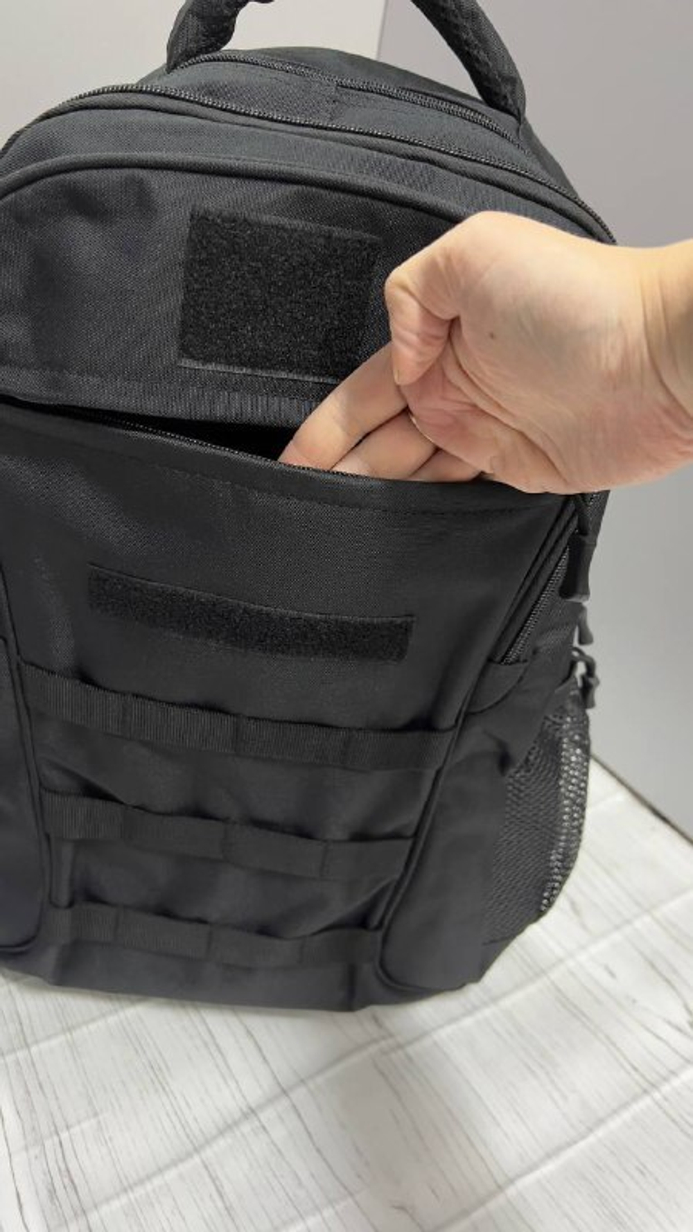 Тактический городской рюкзак с широкой ручкой / чёрный