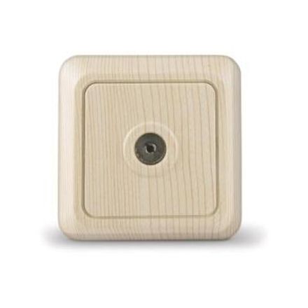 Розетка телевизионная одноместная "UNIVersal" серия "Олимп", о/у, тупиковая, 75Ом, ч/д 4-2400Мгц, со