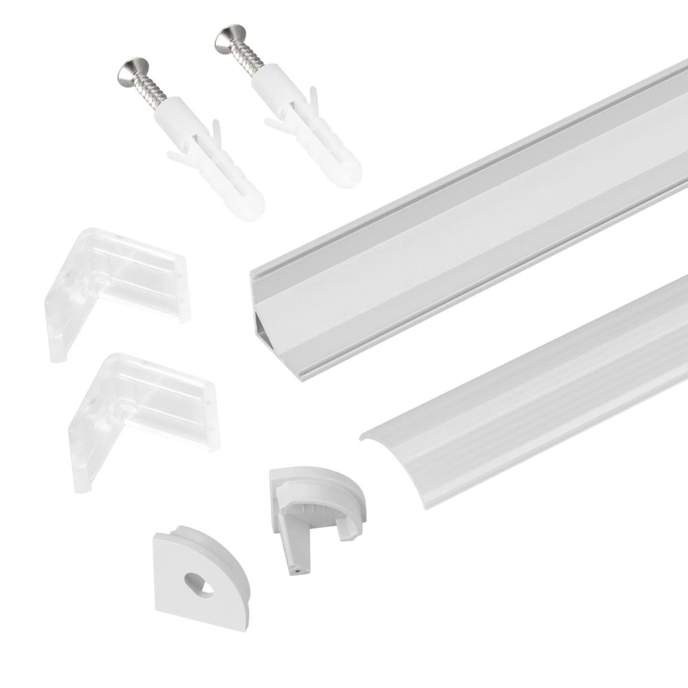 Профиль с экраном ARH-KANT-H16-2000 ANOD+OPAL (Arlight, Алюминий) 036770