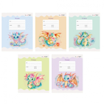 Тетрадь А5 12л., линия, Канц-Эксмо, скрепка, мелованная картон, выб. лак, "Дракончики", 5 дизайнов