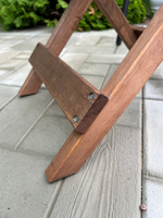 Складной садовый кофейный столик Петра деревянный, складной коричневый бейц