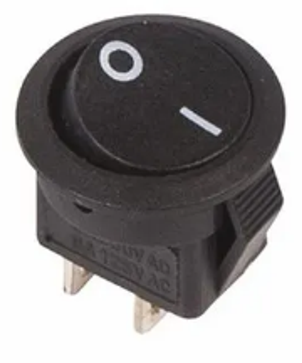 Клавиша-кнопка Круглая 1пол 250V 3А (2с) ON-OFF черный Micro REXANT 362510