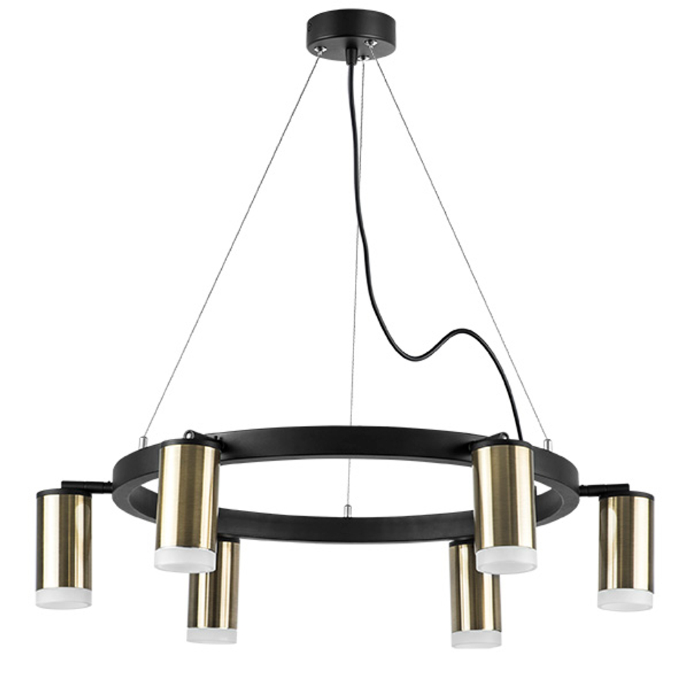 LR0163160 Люстра RULLO 6х50W GU10 ЧЕРНЫЙ/БРОНЗА (571016+214431-6+202430-6)